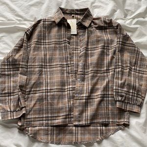 YesStyle Dute Beige Plaid Shirt